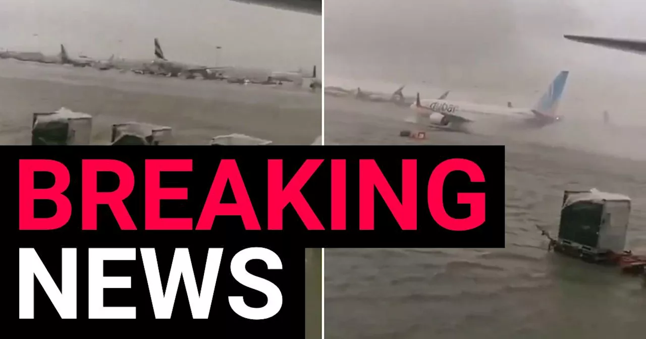 Dubai Airport underwater and flights suspended in intense storm