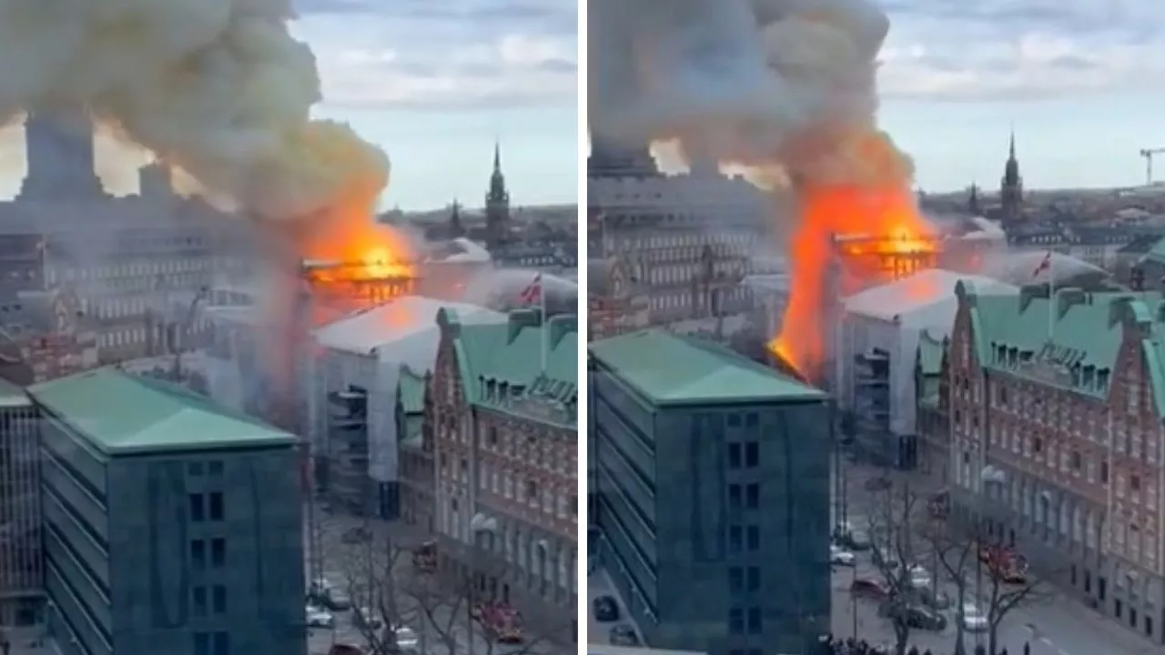 ‘Terrible pictures’: 400yo building on fire