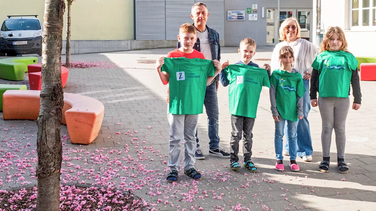 Zwentendorfs Volksschul-Kids ab sofort alle im gleichen T-Shirt