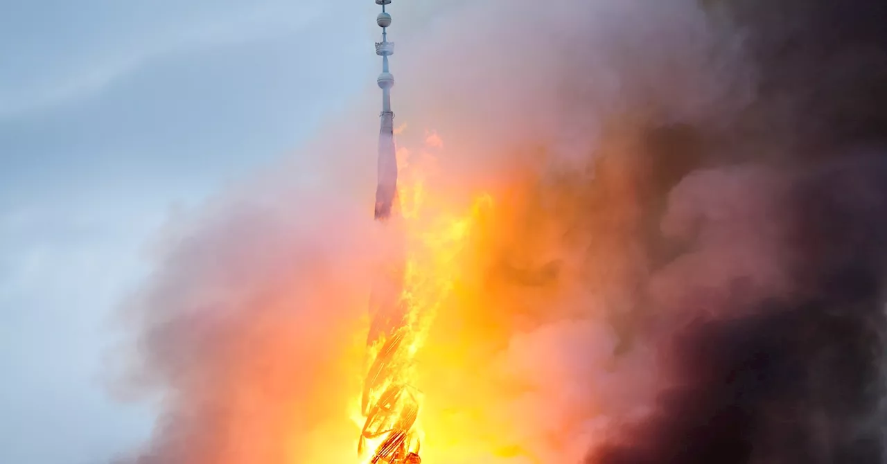 Copenhagen fire: Spire collapses as historic stock exchange engulfed by flames