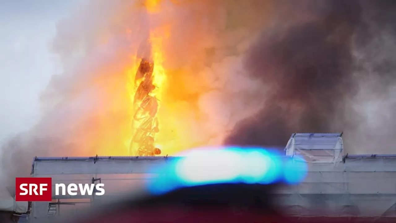 Kopenhagen: Historische Börse steht in Flammen