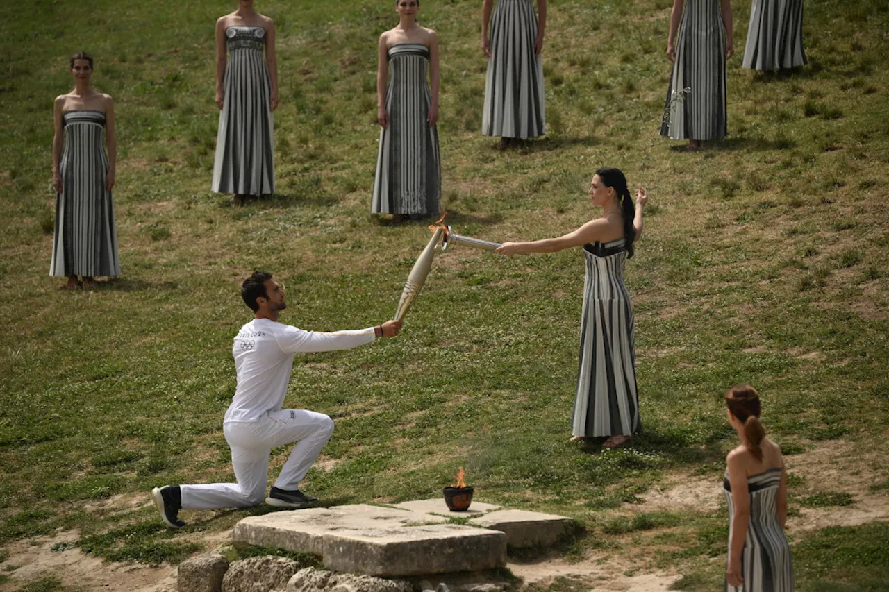 Paris Olympics 2024 flame lit in ancient Olympia