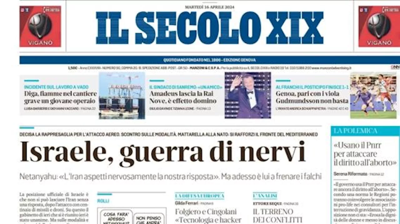 Il Secolo XIX titola: 'Gudmundsson non basta, pari del Genoa con la Fiorentina'