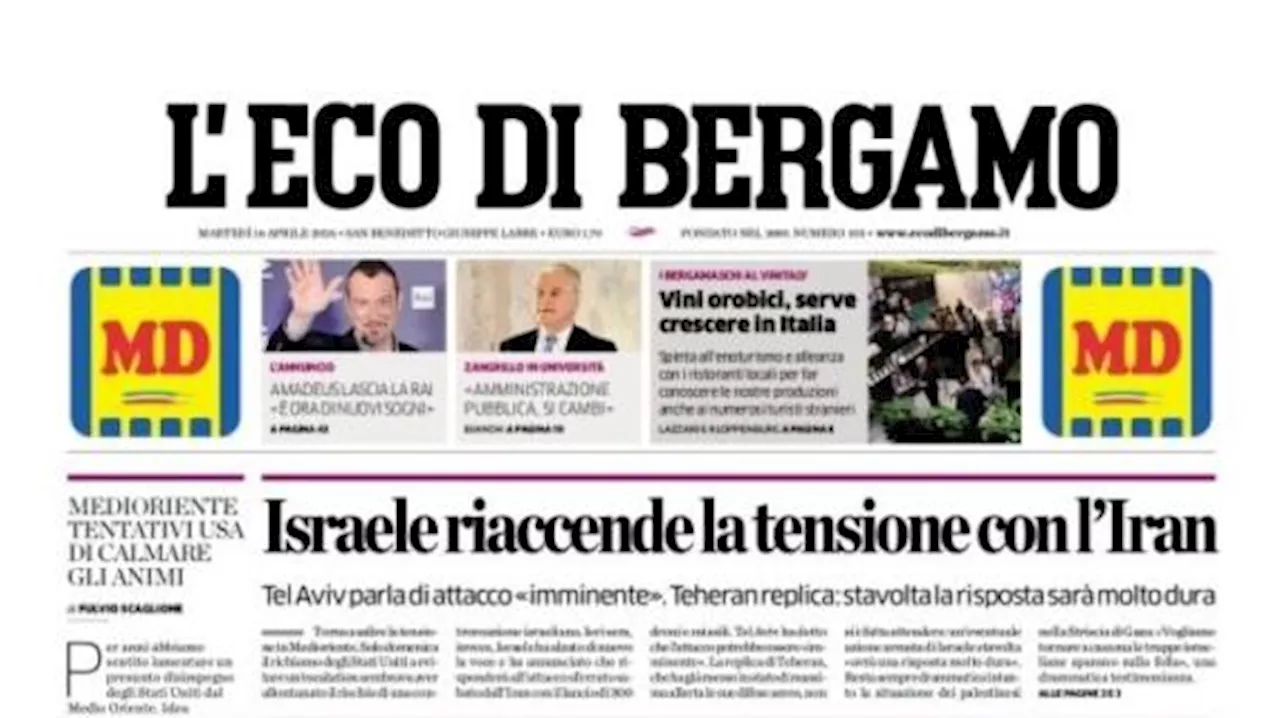 L'Eco di Bergamo apre: 'Pareggio col Verona, l'Atalanta getta via la vittoria'