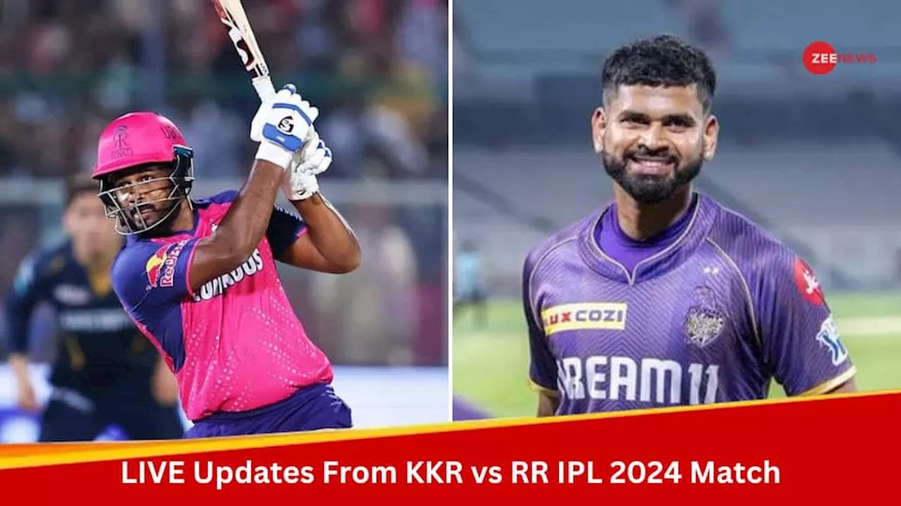 RR:98-3(8) KKR vs RR Live Cricket Score and Updates IPL 2024: Riyan Parag Departs RR 3 Down