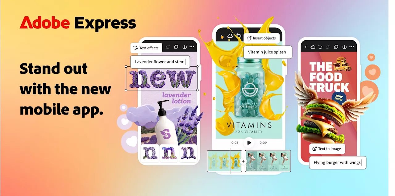 Revamped Adobe Express mobile app now available with Firefly generative AI tools