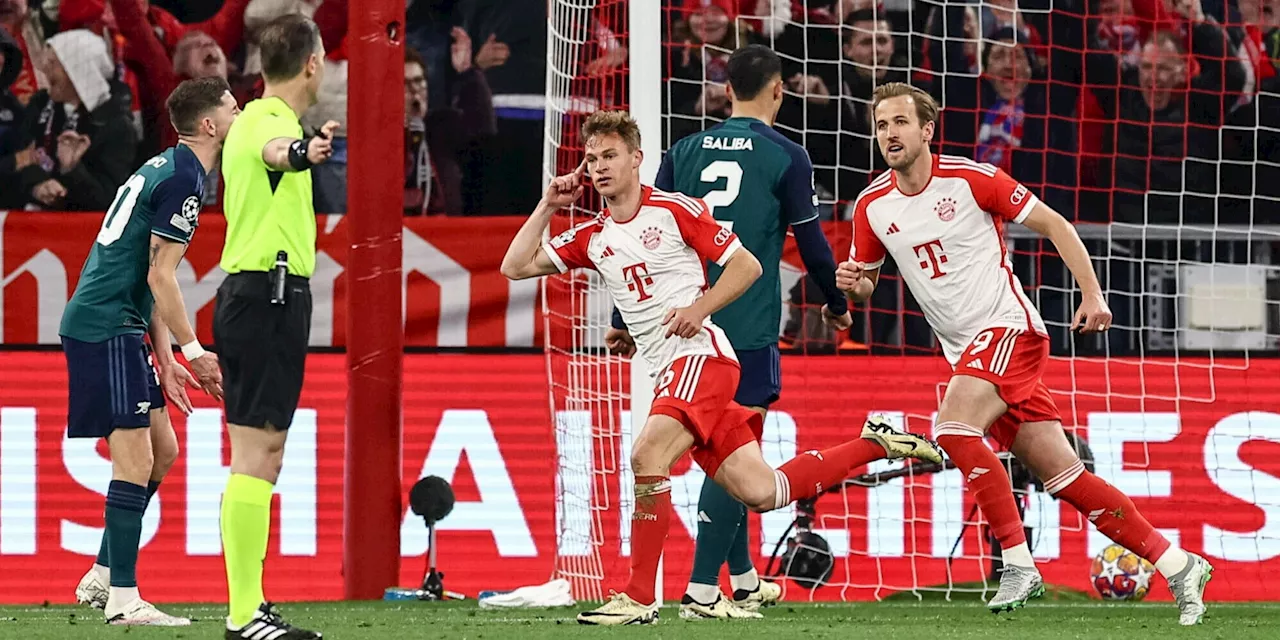 Bayern in semifinale Champions, basta Kimmich per eliminare l'Arsenal: 1-0