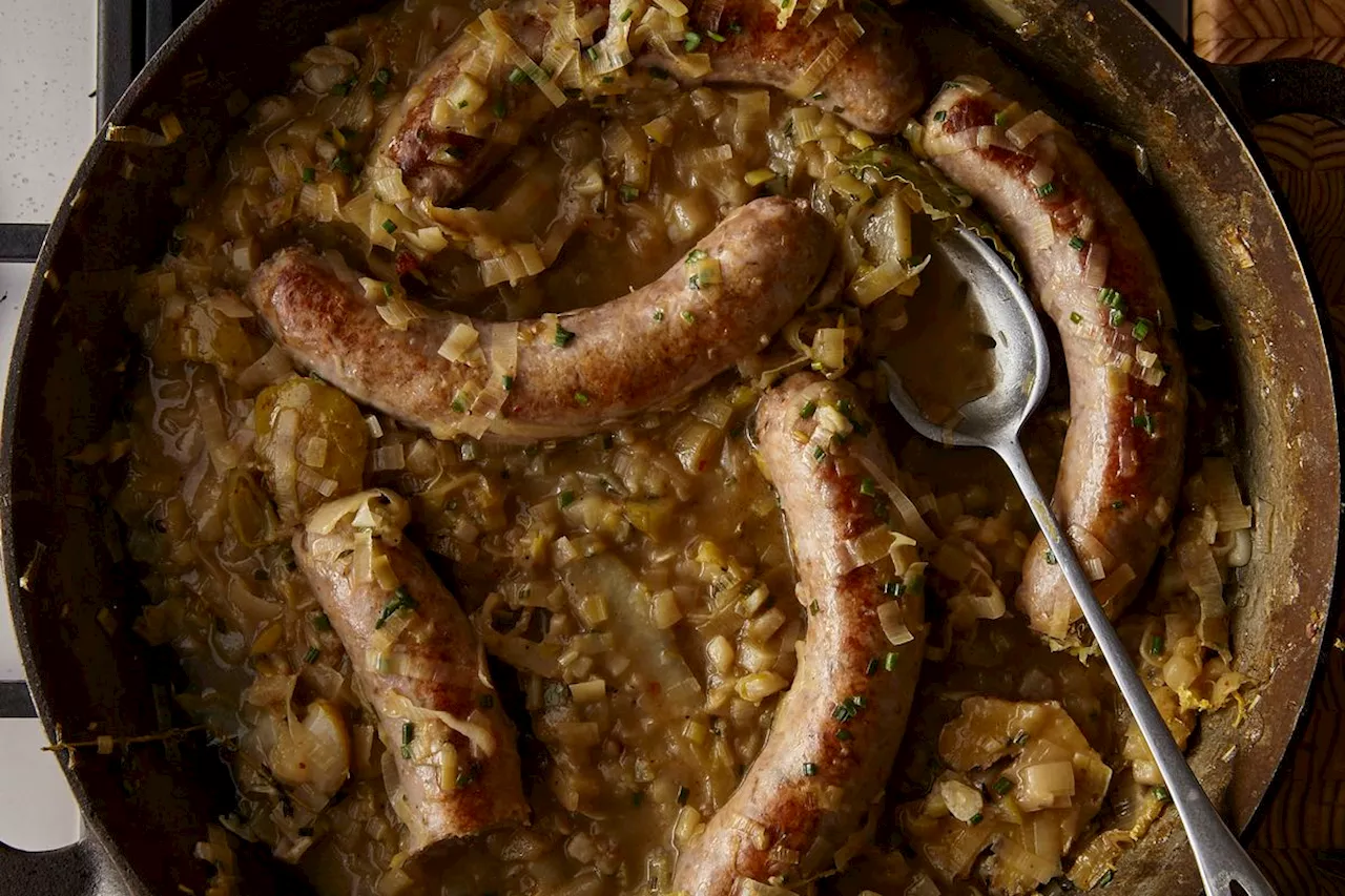 Sausages With Leek & Pear Gravy Recipe on Food52