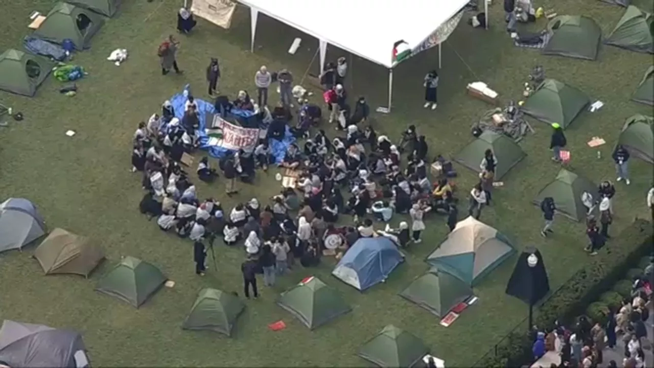 Anti-Israel agitators occupy Columbia campus as university president faces grilling from Congress