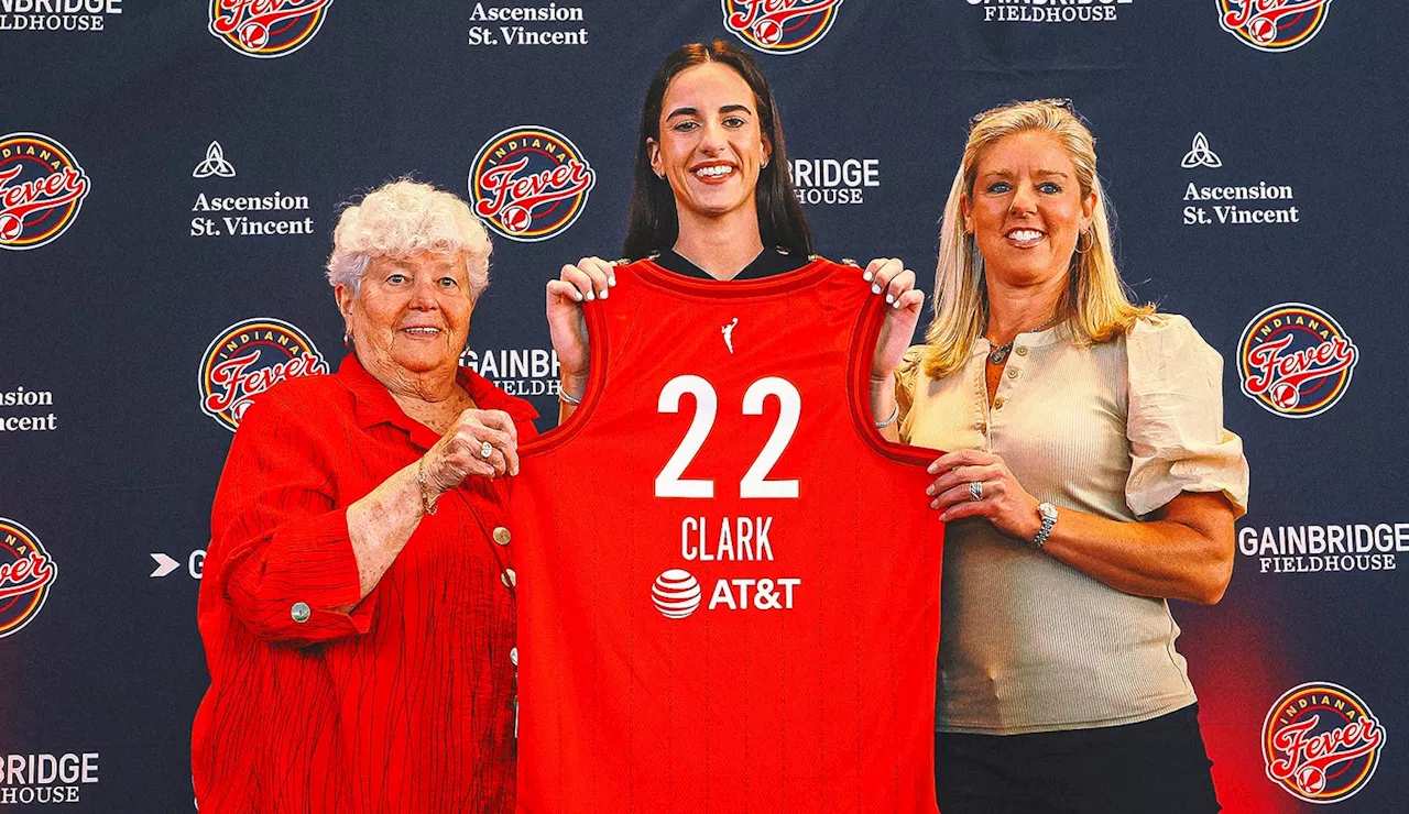 Caitlin Clark looks like a natural as Indiana Fever introduce WNBA's top draft pick