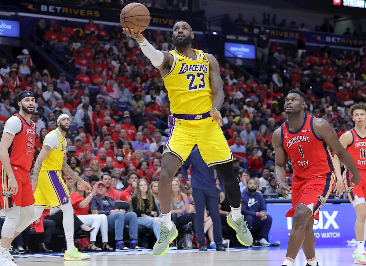 James, Lakers secure playoff berth with 110-106 win over Pelicans