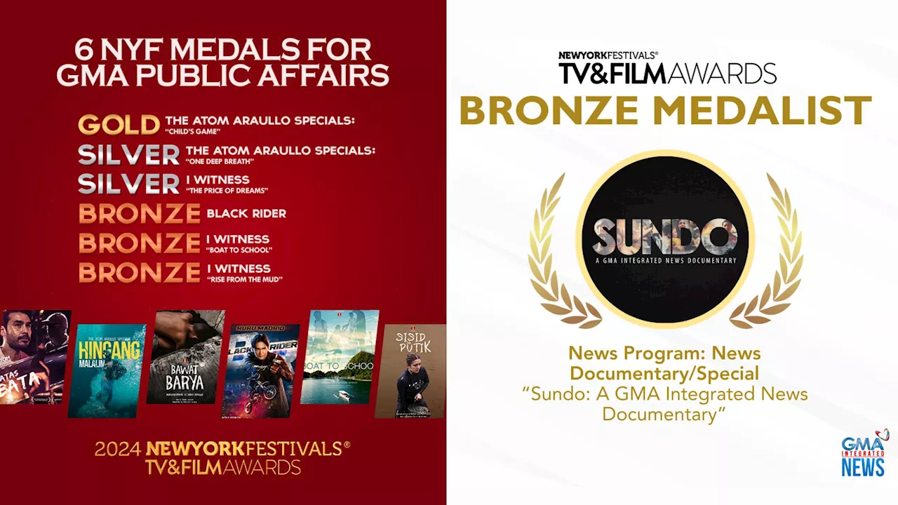 Taking home 1 Gold, 2 Silvers, 4 Bronze medals: GMA Network sweeps PH wins at NYF TV & Films Awards