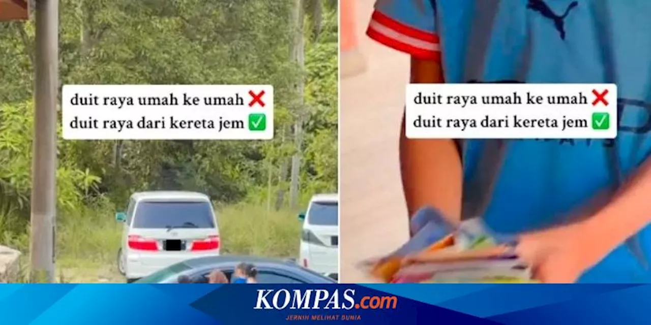 Ucapkan 'Selamat Hari Raya' di Pinggir Jalan, Bocah-bocah Ini Dapat Uang dari Mobil yang Melintas