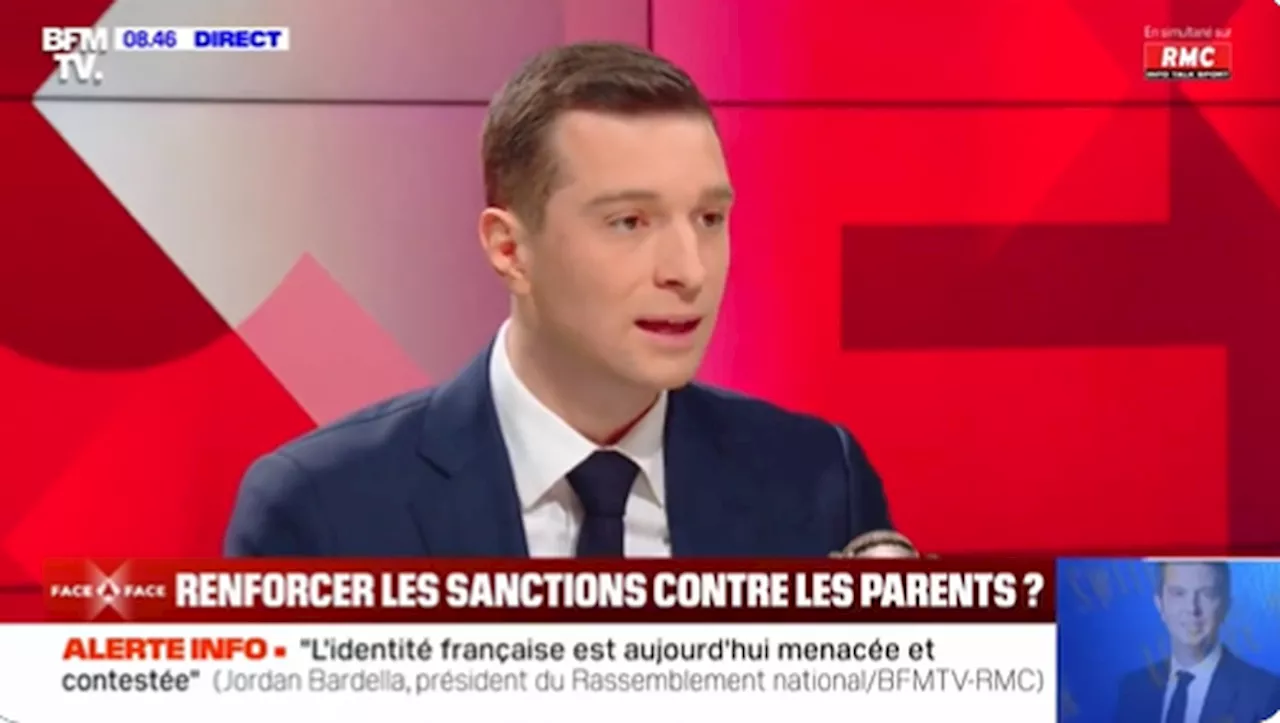 'Suspendre les allocations familiales' : le projet de Jordan Bardella pour punir les parents de mineurs délinq