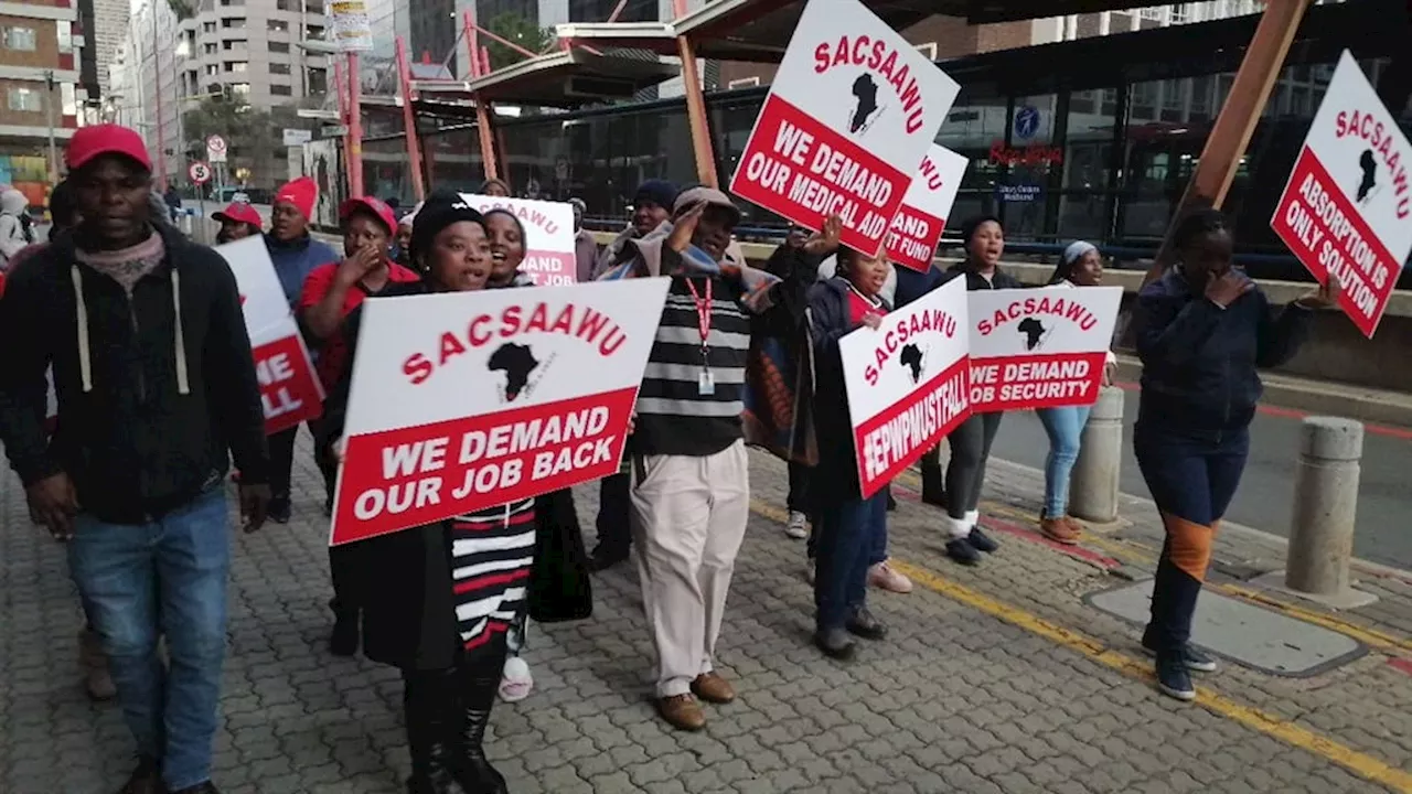 Grievances laid bare: security guards strip naked in protest outside Gauteng health department