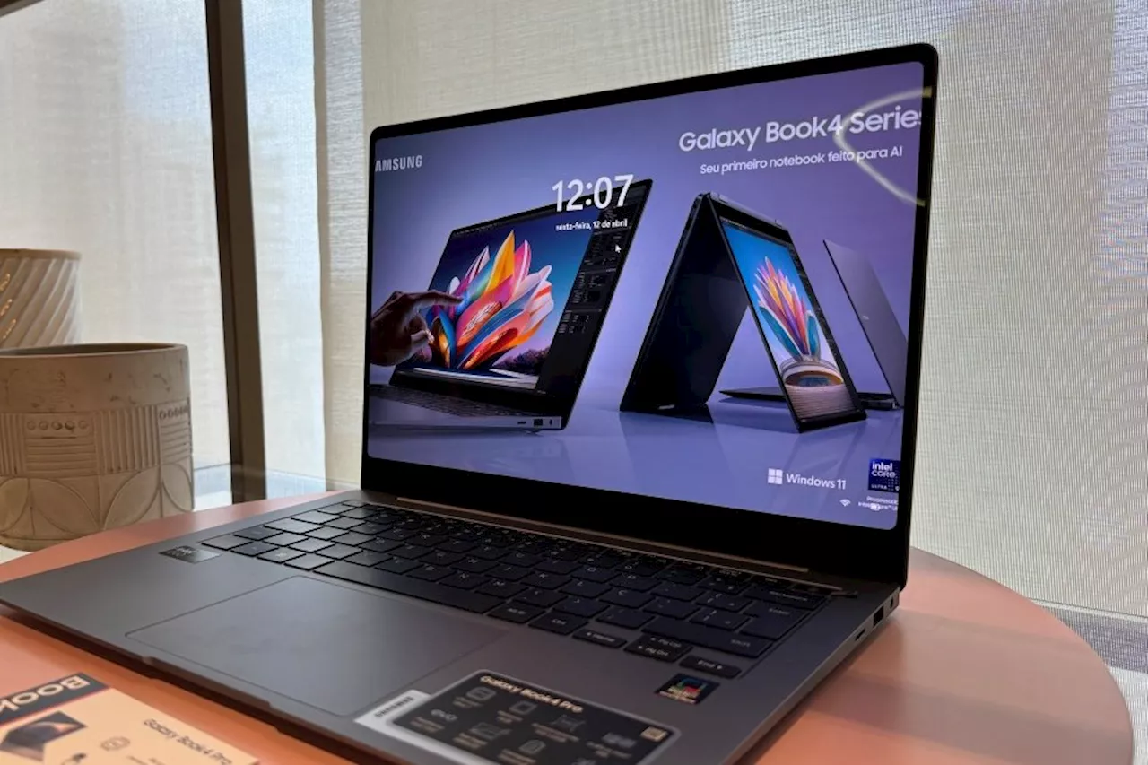 Samsung lança no Brasil notebooks da linha Galaxy Book 4 com chip Intel Core Ultra