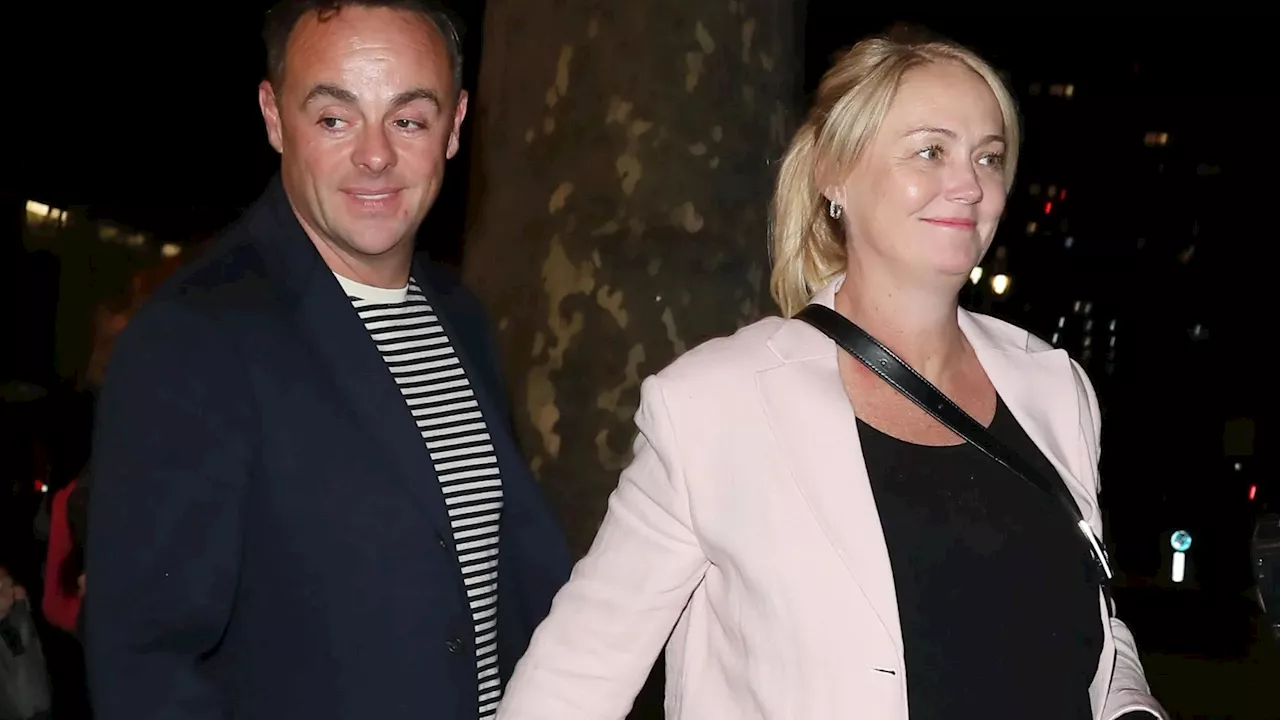 Ant McPartlin’s pregnant wife Anne-Marie shows off her growing baby bump on date night to watch Cara D...