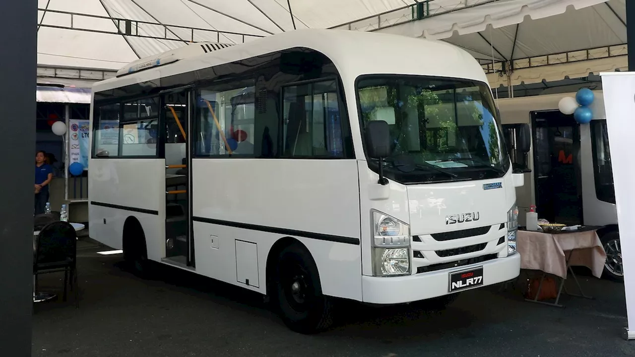 The Isuzu NLR77 modern PUV is on display at the LTO Motor Show