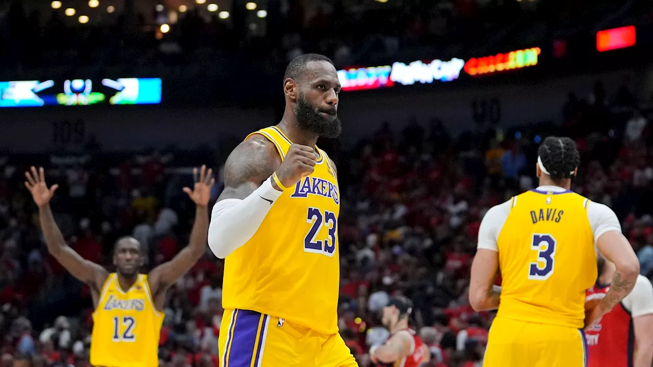 James, Lakers secure playoff berth with win over Pelicans