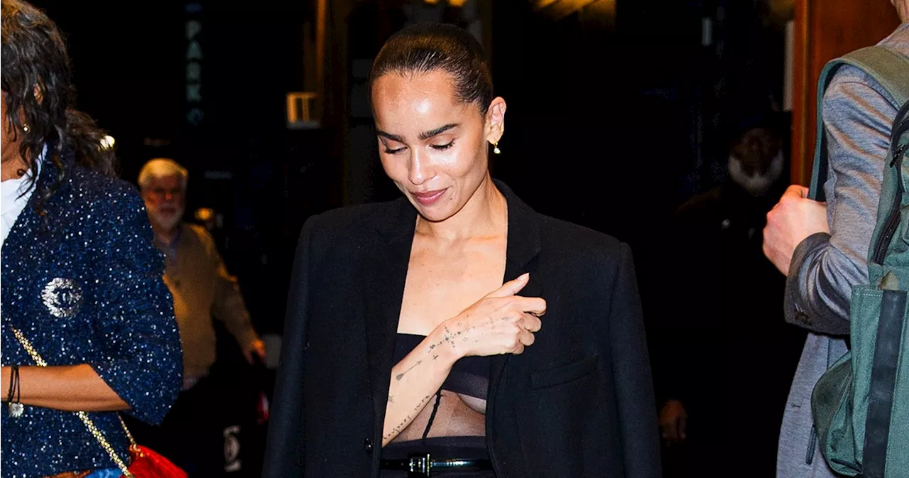 Zoe Kravitz Rocks Underboob-Baring Sheer Dress in NYC