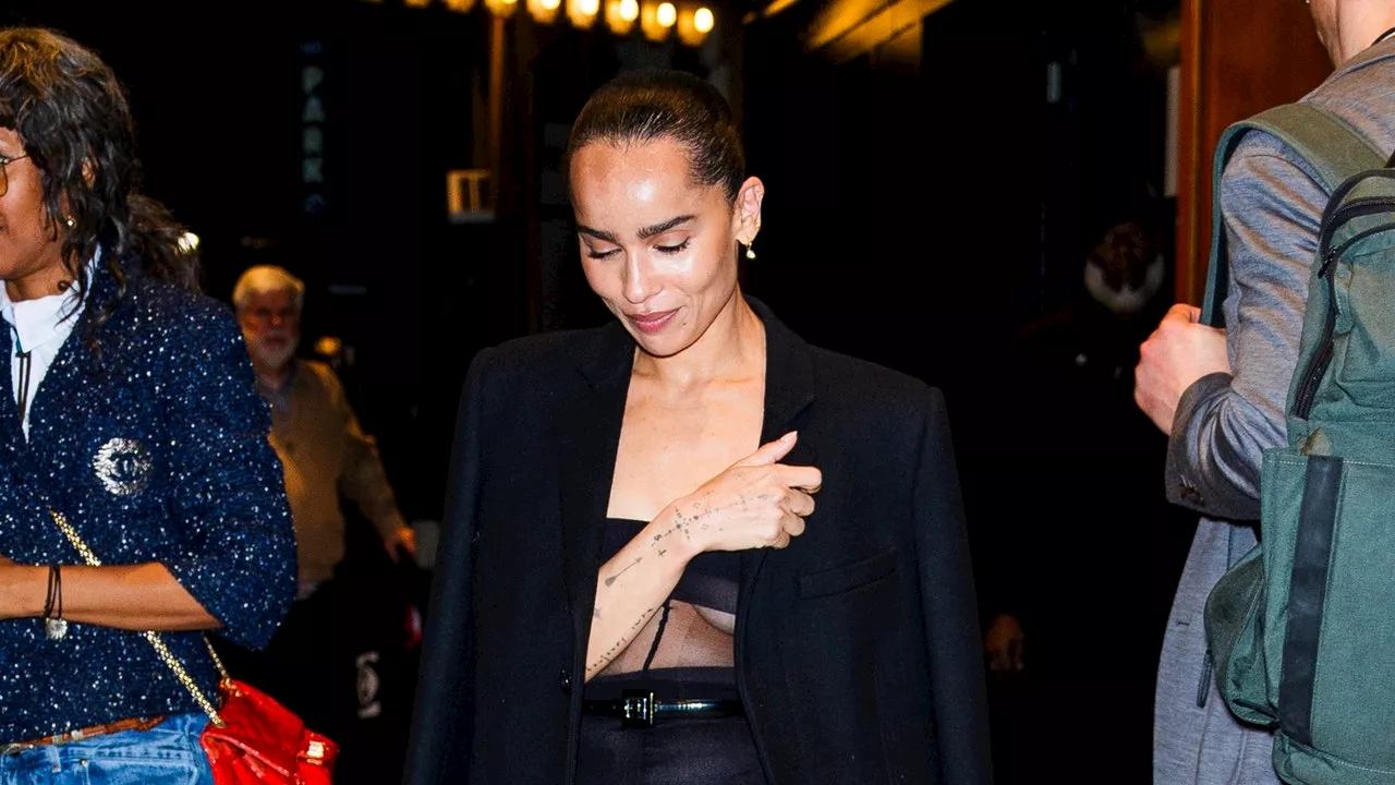 Zoë Kravitz Nails All-Black—and Sheer!—Dressing