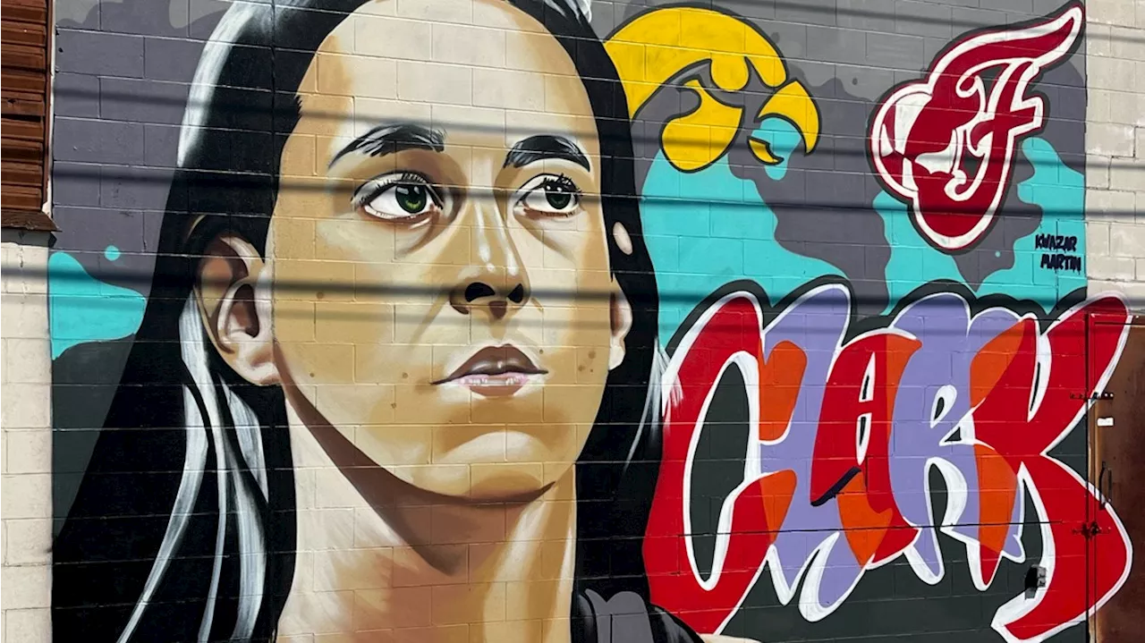 Indianapolis artist paints mural of Caitlin Clark