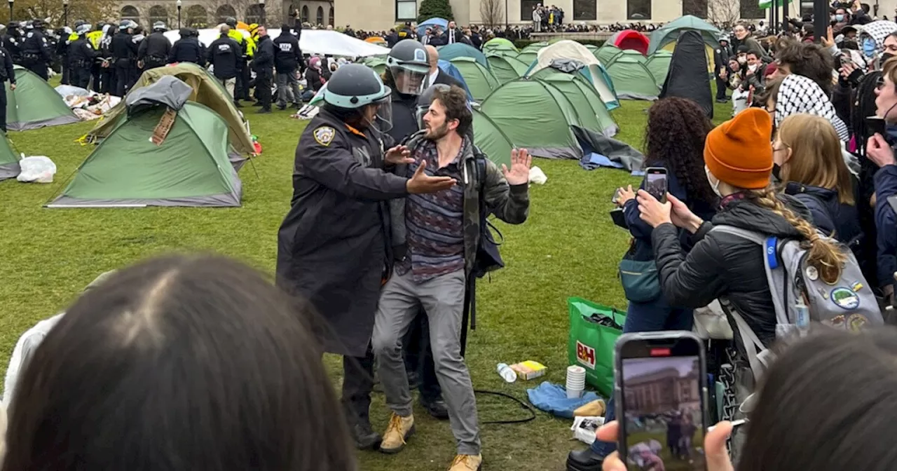 Police detain pro-Palestinian demonstrators at Columbia University