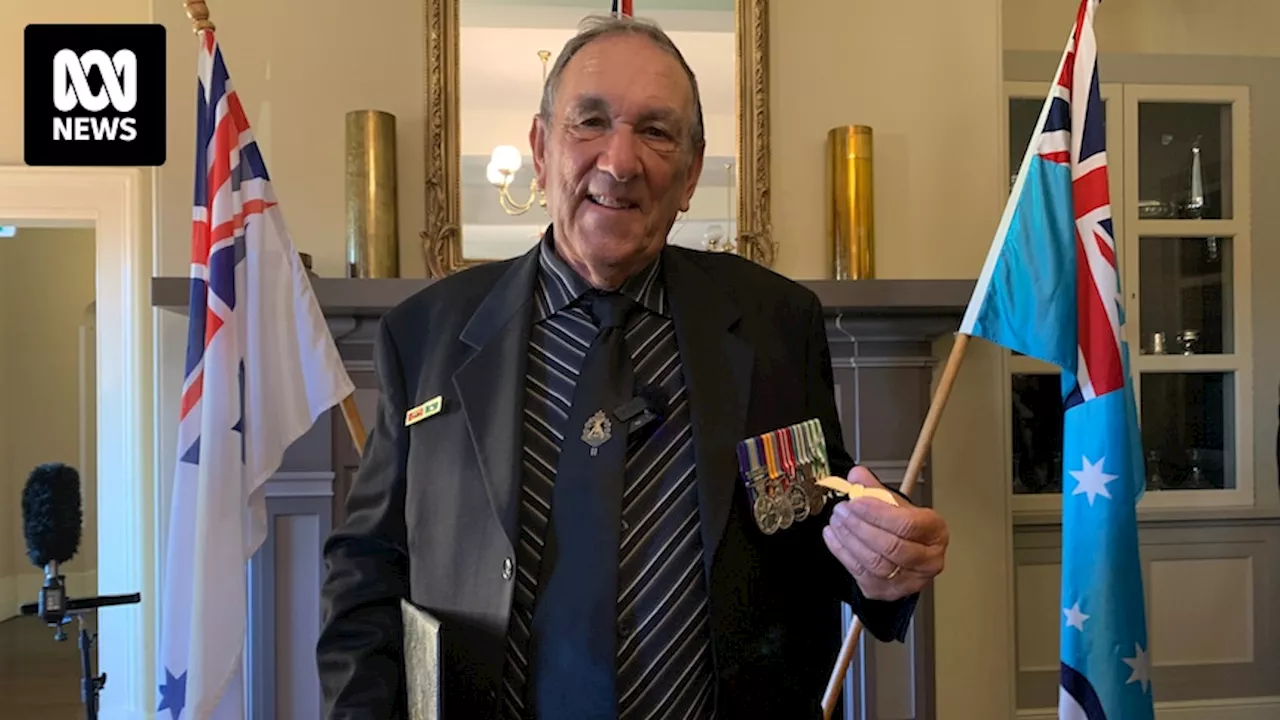 Private Patrick Halley receives retrospective service award in Hobart 53 years after returning home