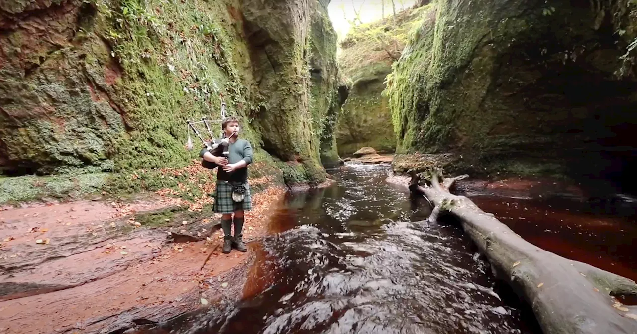 Bagpiper plays Outlander's Skye Boat Song at iconic TV show location