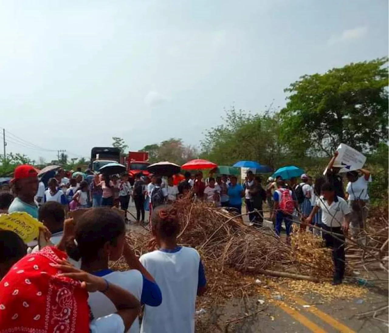 Comunidad educativa de Sincerín bloqueó la Troncal de Occidente