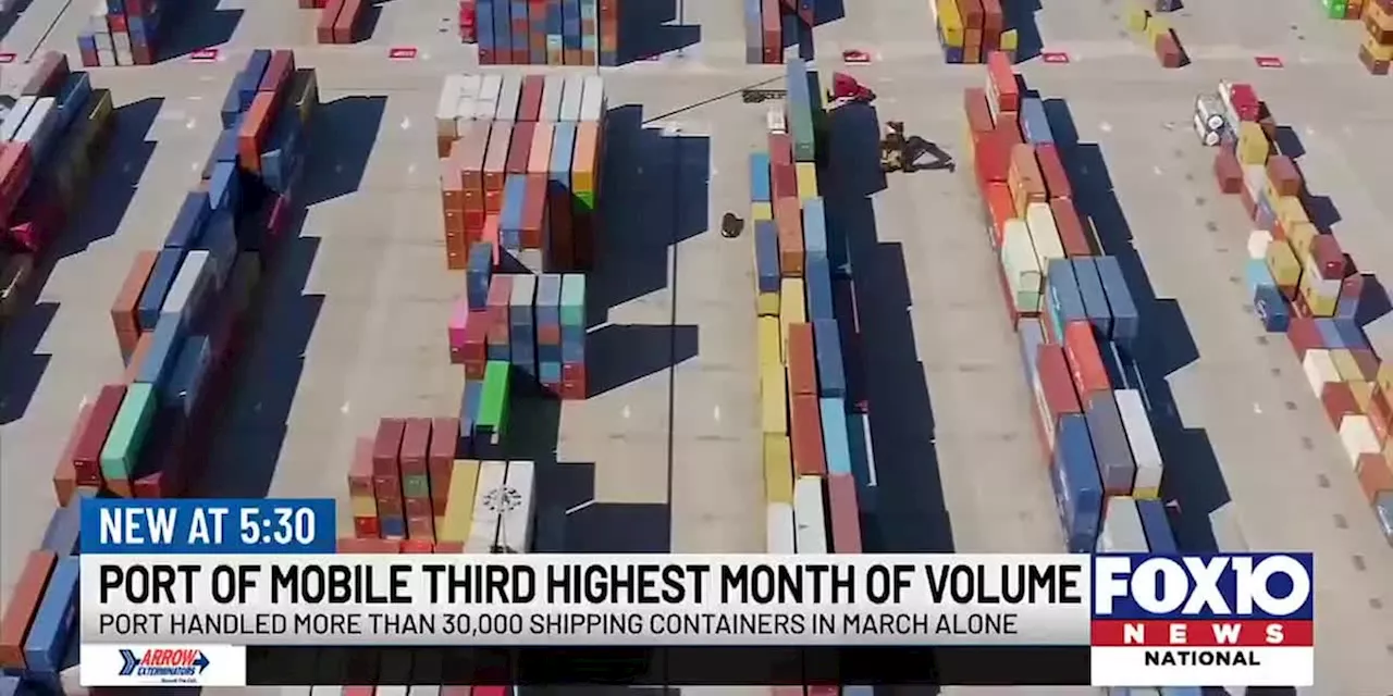 Port of Mobile sees third highest month of container volume in the port’s history