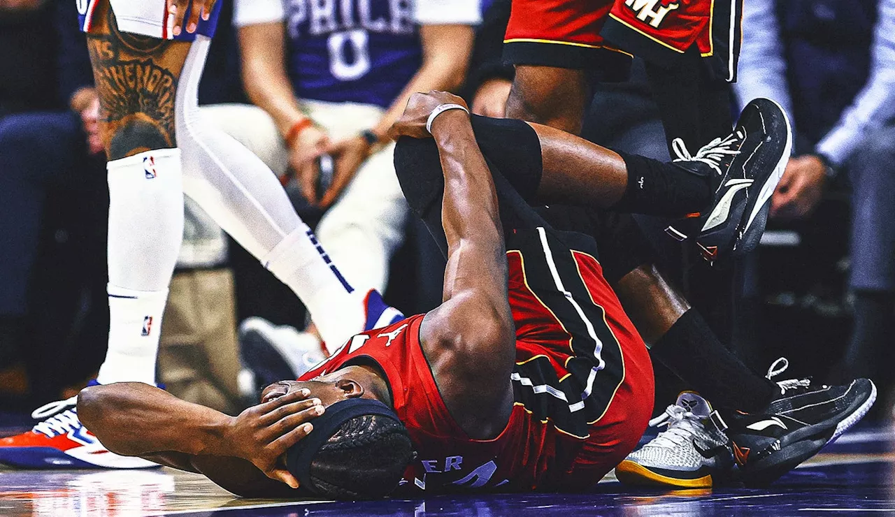 Miami Heat guard Jimmy Butler injures knee in play-in loss, will get it examined Thursday