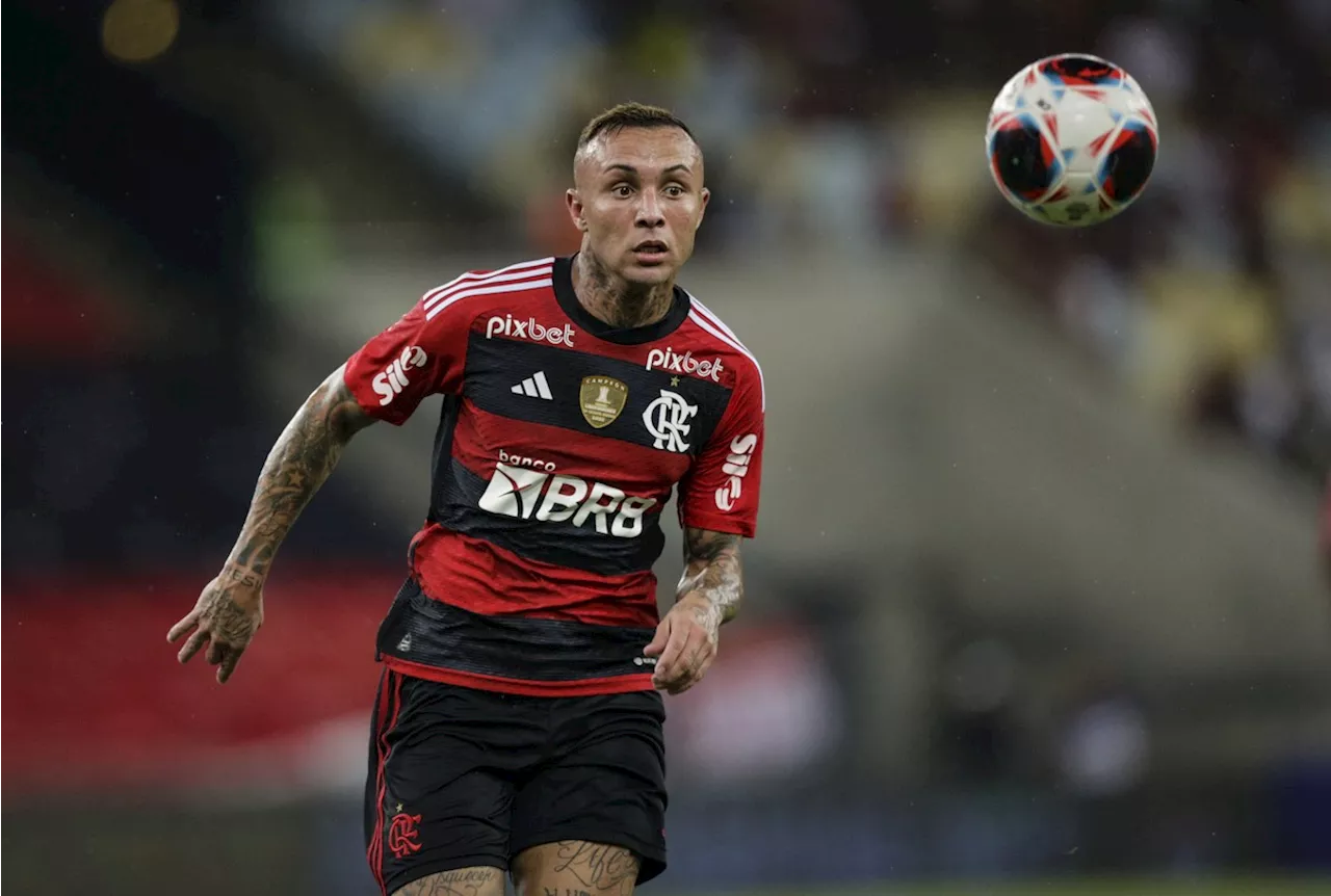 Everton Cebolinha, do Flamengo, sente incômodo no tendão de Aquiles e será reavaliado pelo clube