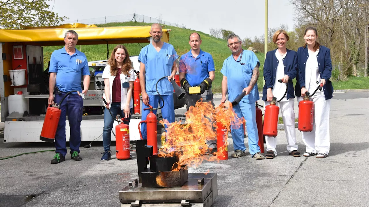 Feuer im Landesklinikum: Mitarbeiter geschult