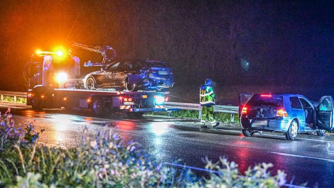 Unfälle: Unfälle durch Hagel und Regen auf der A5: Sieben Verletzte