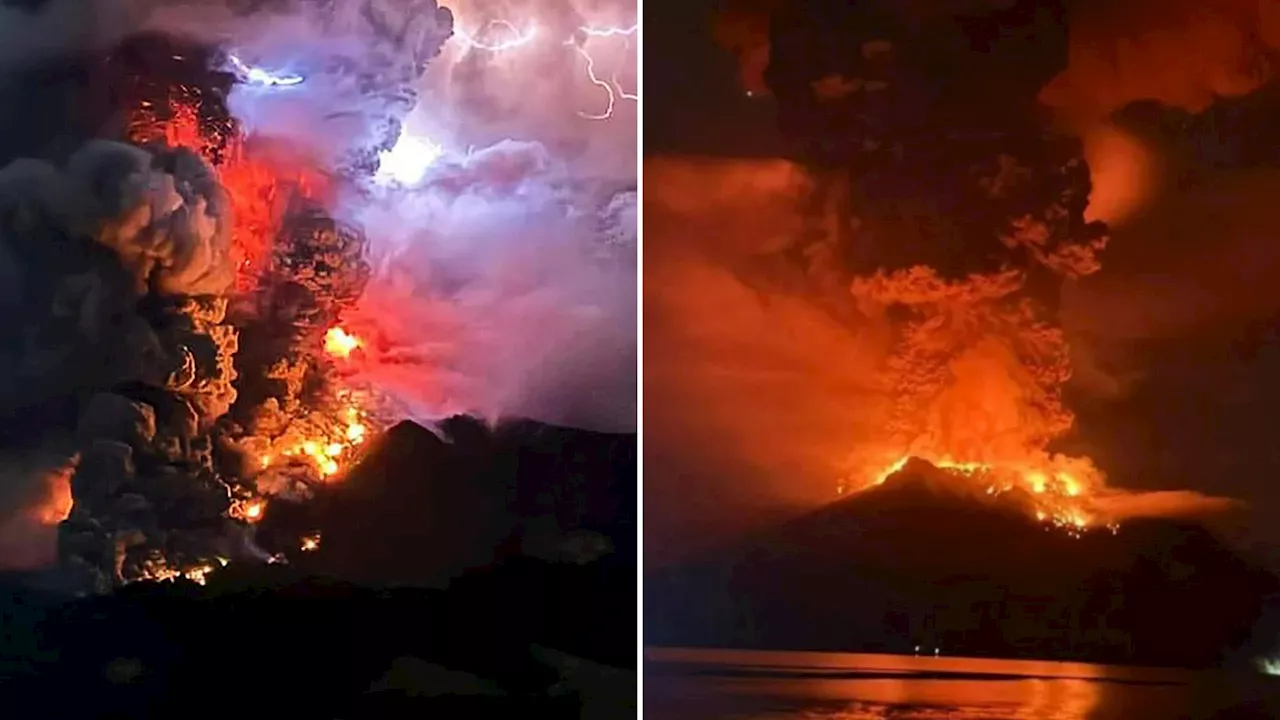 Thousands forced to flee their homes as massive Indonesian ‘Ring of Fire’ volcano erupts sparking tsunami w...