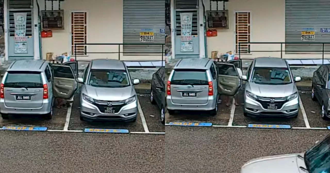 Woman caught relieving herself and littering in a parking lot