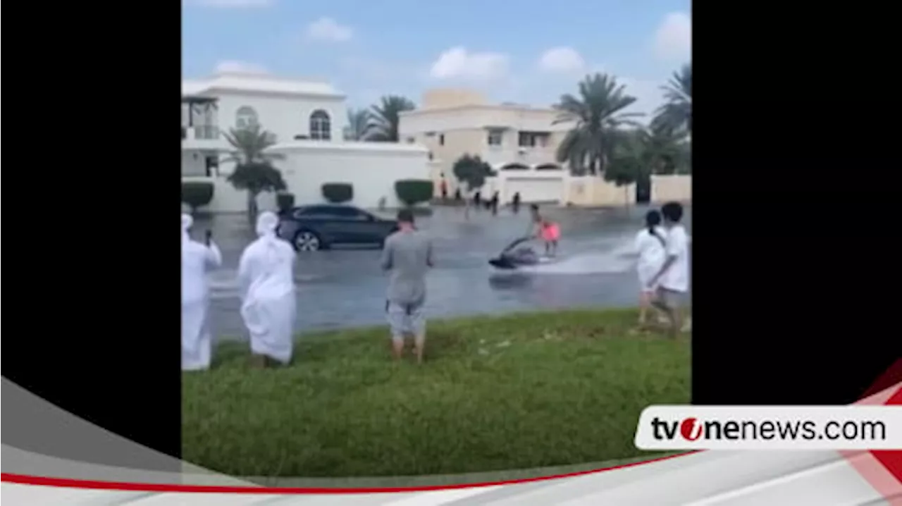 Kena Cobaan Malah Dicobain, Musibah Banjir Dubai Jadi Wahana Main Jetski Para Warga Tajir