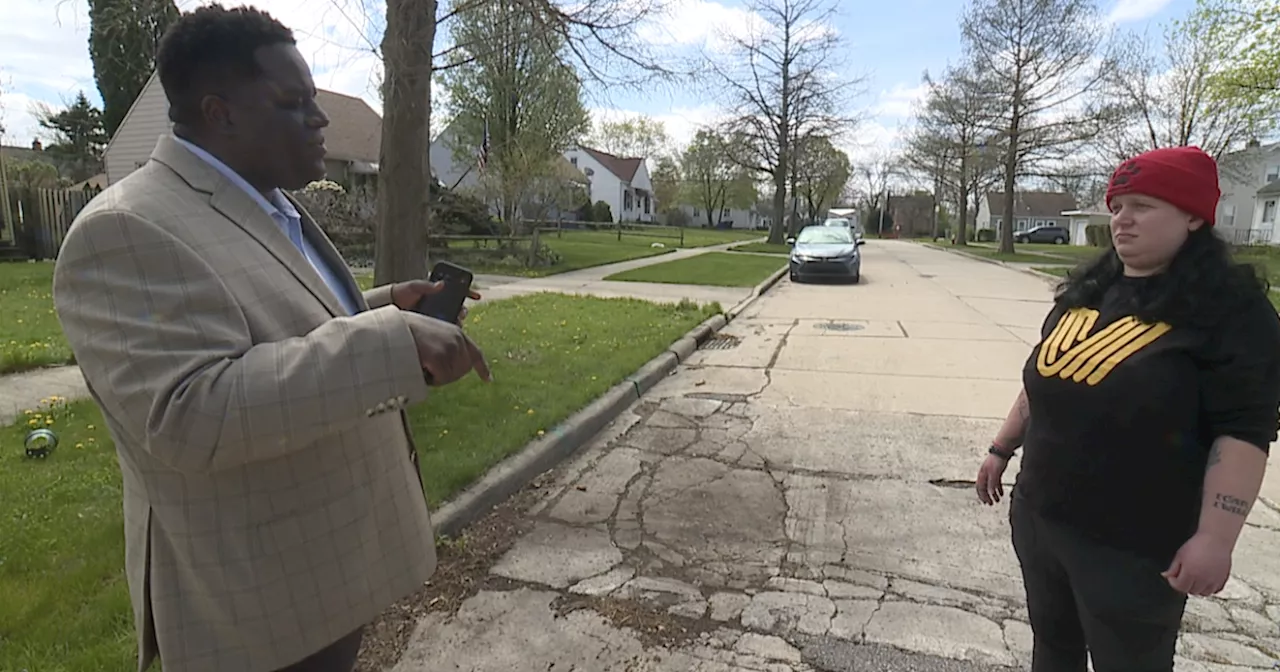 Cleveland driver frustrated with lack of progress fixing problem road where chunk of concrete struck her car