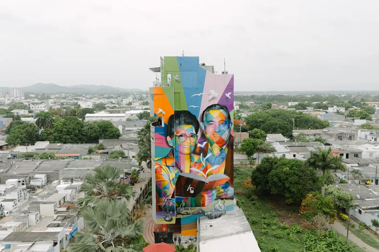 El reconocido muralista Eduardo Kobra inaugura su primera obra en Colombia