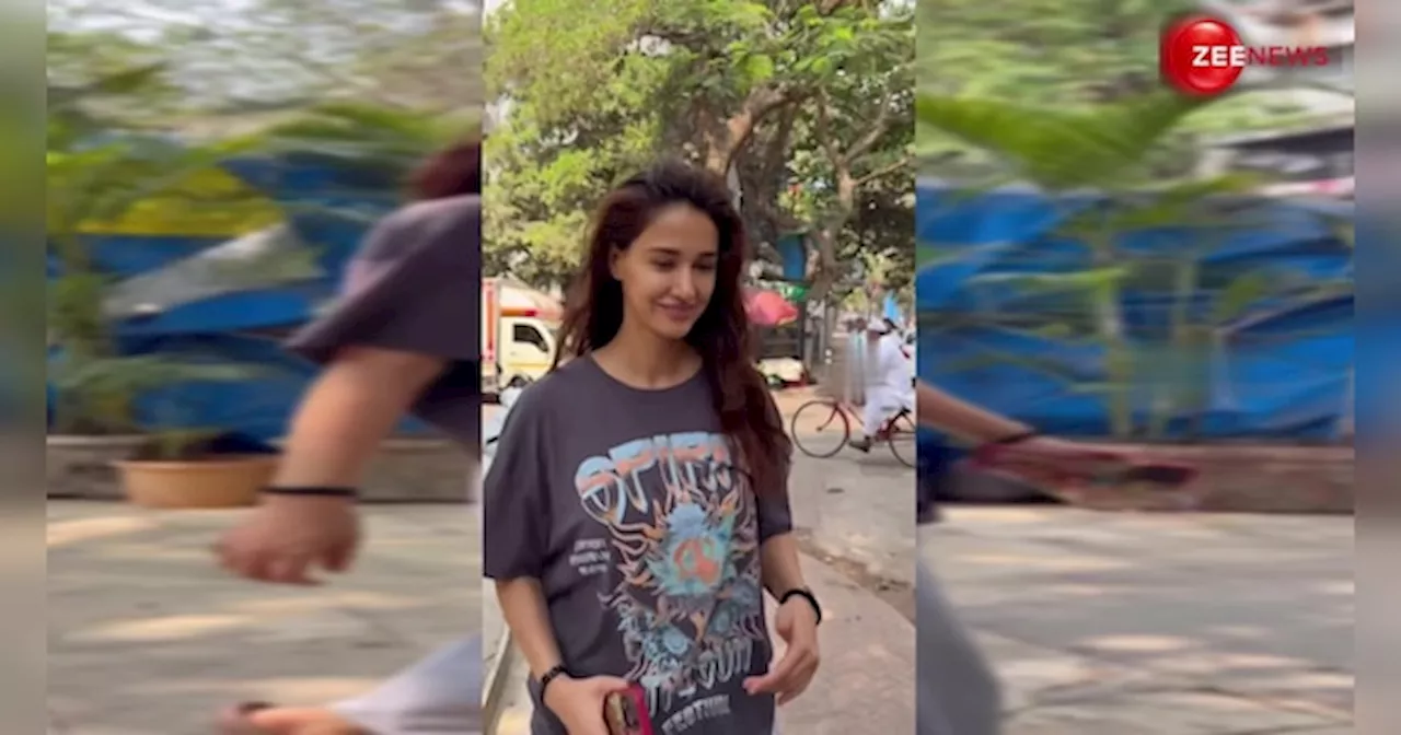 ढीला पजामा और टीशर्ट में नजर आईं Disha Patani, स्माइल पर फिदा हुए फैंस