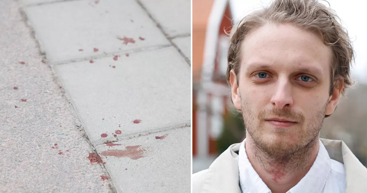 Simon var först på plats efter knivattacken i Västerås