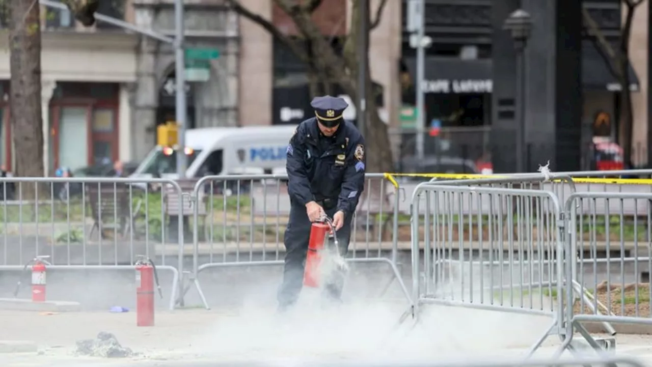 Man sets self on fire outside New York court where Trump trial underway