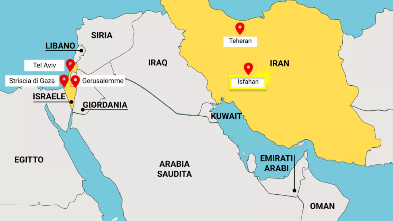 La cartina dell'attacco all'Iran: quanto distano Israele e Isfahan?