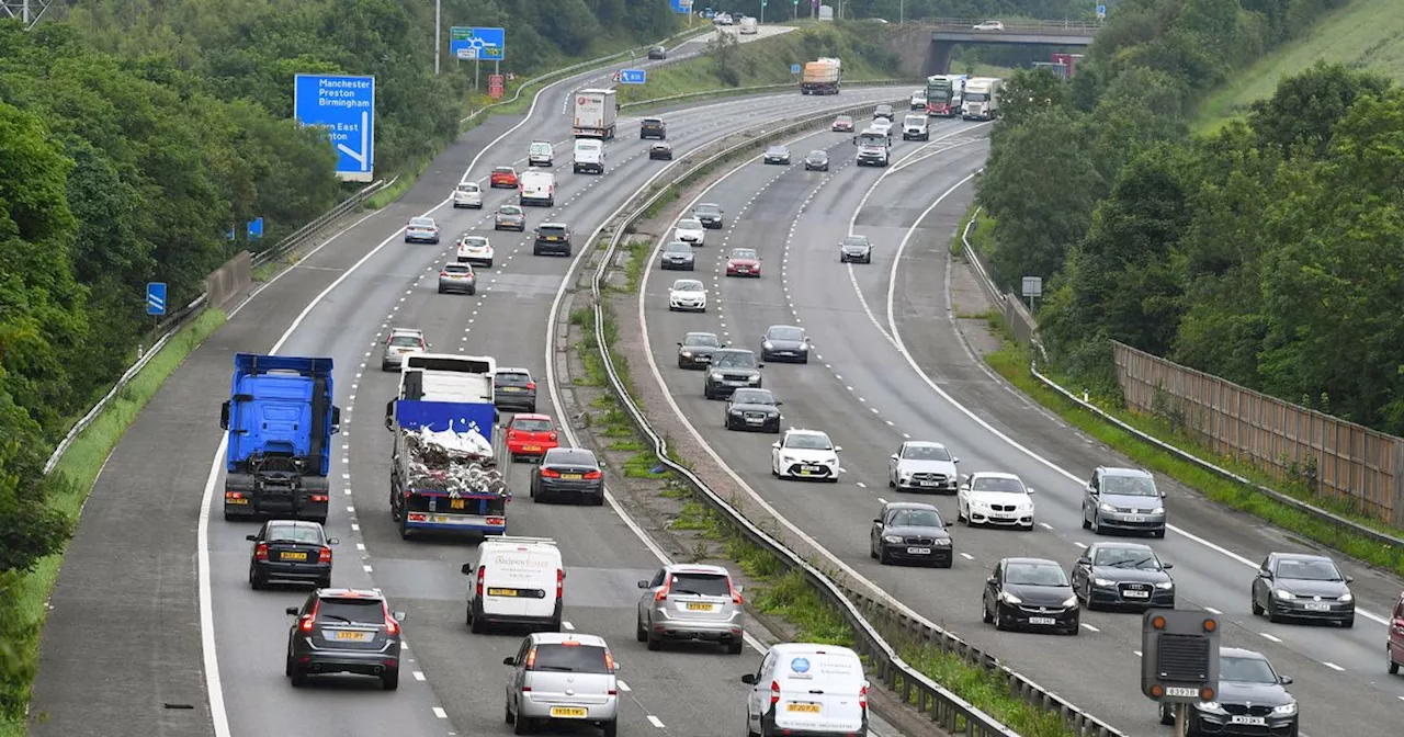 Dog dies on M56 in multi-vehicle crash as person trapped in car