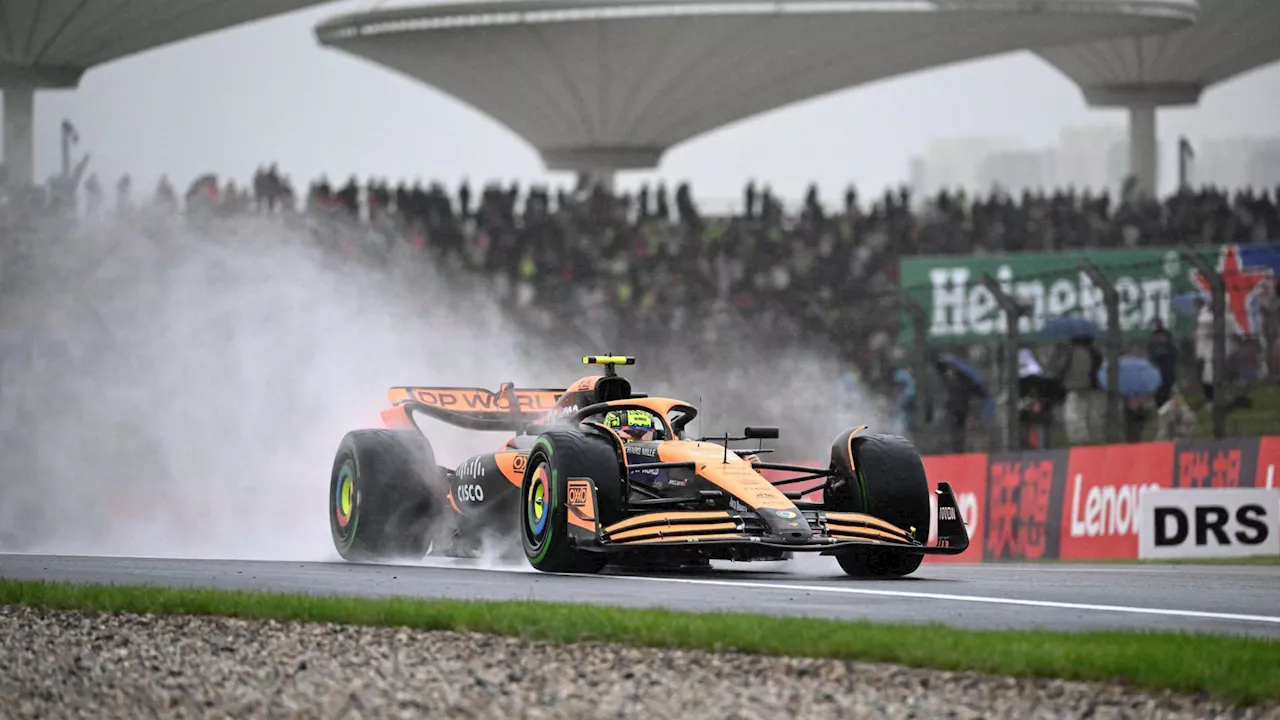 Gp Cina, caos e pioggia: Norris in pole nella Sprint, Sainz 5° e Leclerc 7°