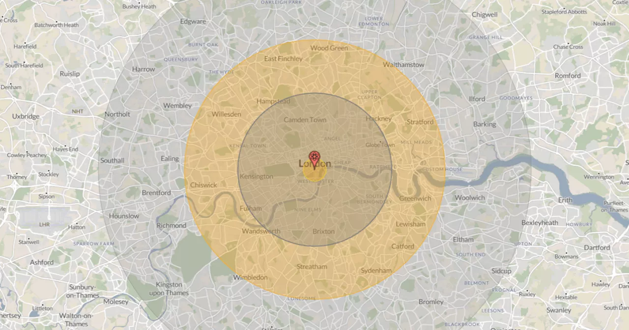 Maps reveal how a nuclear strike would devastate UK and US cities