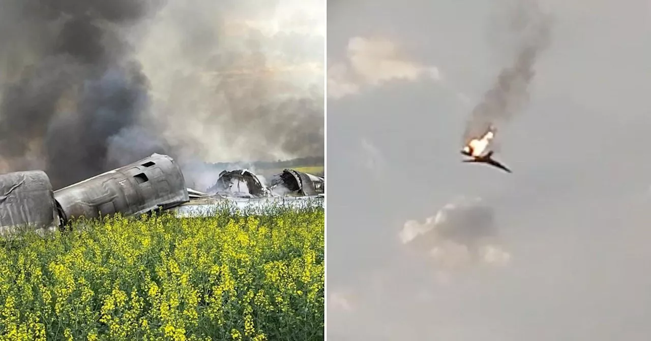 Ukraine takes credit after one of Putin's bombers crashes to ground ablaze