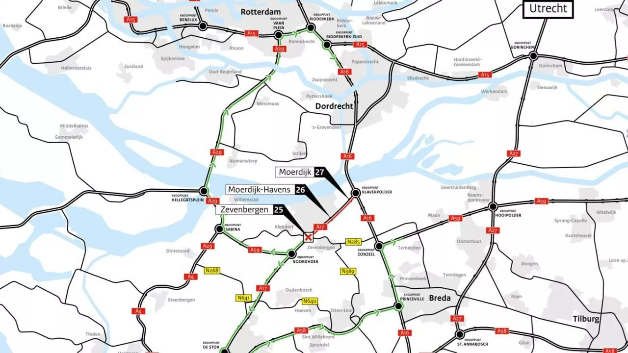 Let op: extra reistijd door wegwerkzaamheden aan de A17