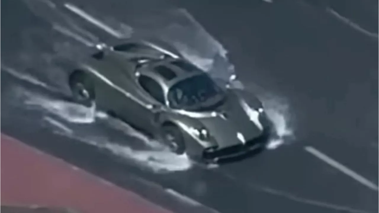 Watch a Pagani Hypercar Drive Through the Flooded Streets of Dubai